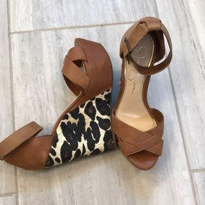 Jessica Simpson Leopard Print Wedge